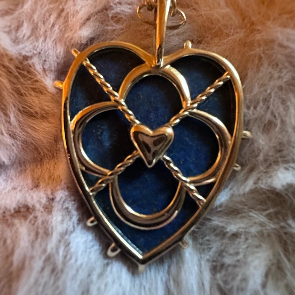 Jane Win Lapis Heart Pendant Necklace - Picture 2 of 5
